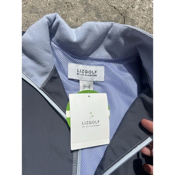 NWT LIZGOLF Full Zip Vest Size S Fully Lined Pocket Zip Light Blue Golf RP:80$ - Picture 4 of 5